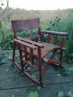 Kinder Schommelstoel van hout & leer. Opklapbaar, Ophalen