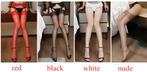 K7 rood zwart en huidskleur nylonkousen jaratel..........., Kleding | Dames, Leggings, Maillots en Panty's, Nieuw, Ophalen of Verzenden