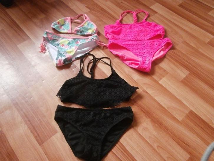 bikini zwart roze safari palmboom Hema Page one Young 165 15, Kinderen en Baby's, Kinderkleding | Maat 158, Zo goed als nieuw