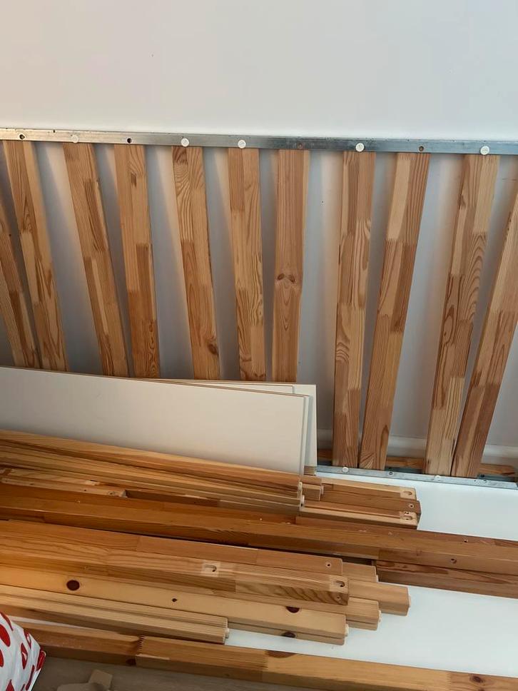 Ikea KURA bedframe - ombouw, Huis en Inrichting, Slaapkamer | Bedden, Gebruikt, Eenpersoons, 90 cm, 200 cm, Hout, Wit, Ophalen of Verzenden