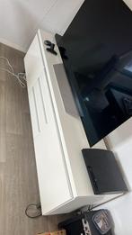 Hoogglans wit tv meubel, 150 tot 200 cm, Minder dan 100 cm, 25 tot 50 cm, Kunststof