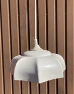 Brocante wit metalen hanglamp - hanglampje, Ophalen of Verzenden