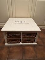 Riviera maison bijzettafel salontafel wit rattan, Ophalen of Verzenden, Gebruikt