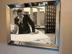 Stijlvolle spiegel met foto James Dean, Ophalen, Metaal of Aluminium, Zo goed als nieuw, 75 tot 100 cm