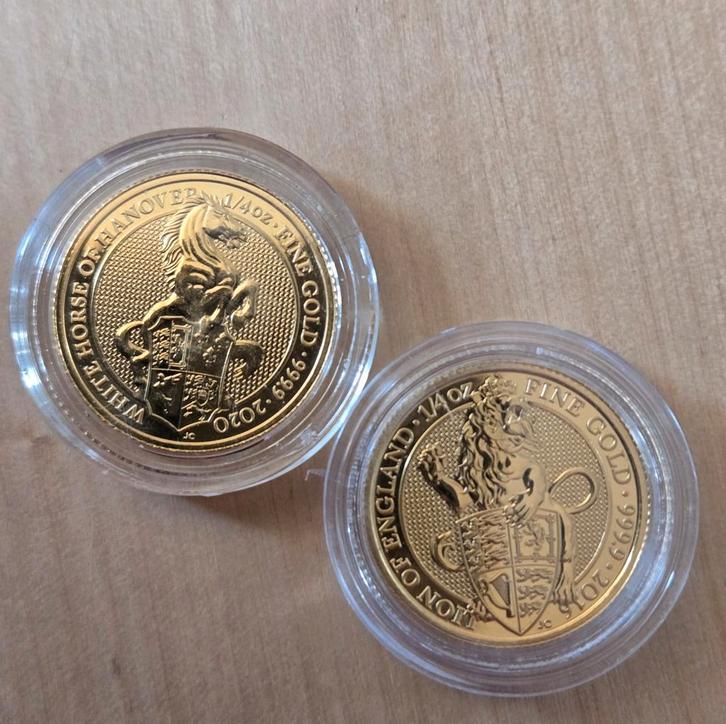 Goud RUILEN! queens beast 2016 2020 2021 horse lion griffin, Postzegels en Munten, Edelmetalen en Baren, Goud, Ophalen of Verzenden