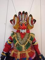 Marionet masker pop oosters hout stof gekleurd hoogte 51 cm, Ophalen of Verzenden