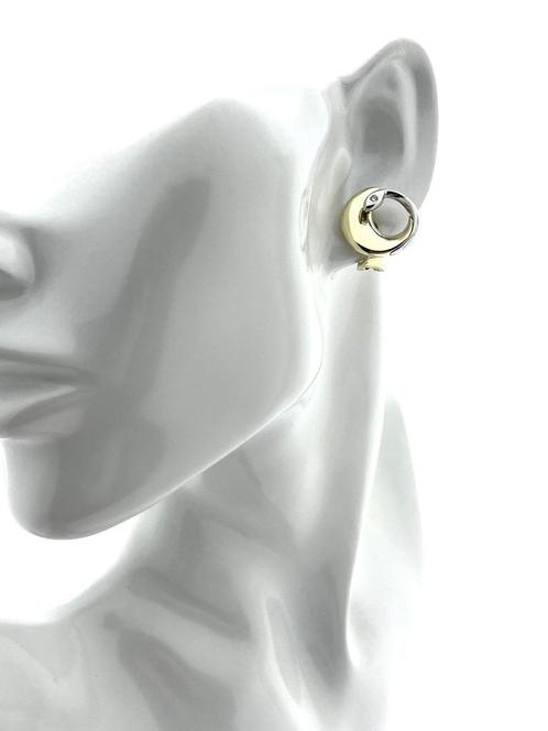 14 Karaat Gouden Oorstekers 0.06 ct Diamant 'Slapende Zwaan', Sieraden, Tassen en Uiterlijk, Oorbellen, Zo goed als nieuw, Knopjes of Stekers