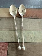 Vintage zilveren Cocktail Lepels met Gedraaide Steel, Ophalen of Verzenden