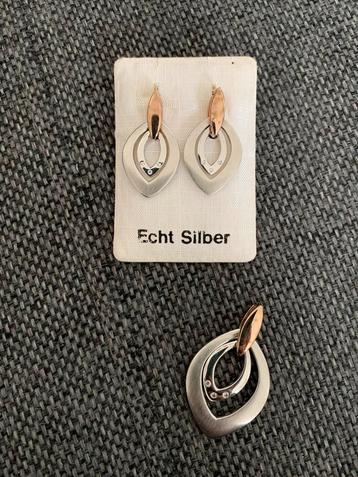 Zilveren Oorbellen met hangertje voor een ketting beschikbaar voor biedingen