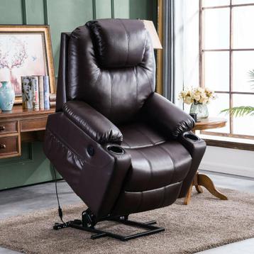 Sta-Op-Stoel Massage Fauteuil Relax Stoel Verwarmd! Bruin  