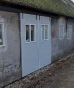 Houten schuifdeur met ramen - staldeur, Doe-het-zelf en Verbouw, Deuren en Horren, Ophalen, Gebruikt, Buitendeur, Schuifdeur