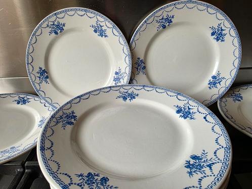 Franse borden wit met blauwe bloemetjes rand Per stuk 3,50, Antiek en Kunst, Antiek | Servies los, Ophalen of Verzenden