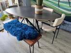 Eettafel met hkl stoelen en bankje, Huis en Inrichting, Ophalen, Gebruikt, 150 tot 200 cm, Vijf personen of meer