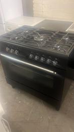 Matzwarte 90cm gasfornuis (hetelucht), Ophalen, 60 cm of meer, Zo goed als nieuw, Gas