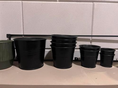 Dille & Kamille plantenpotjes - complete set, Tuin en Terras, Bloempotten, Gebruikt, Metaal, Binnen, Minder dan 40 cm, Minder dan 25 cm
