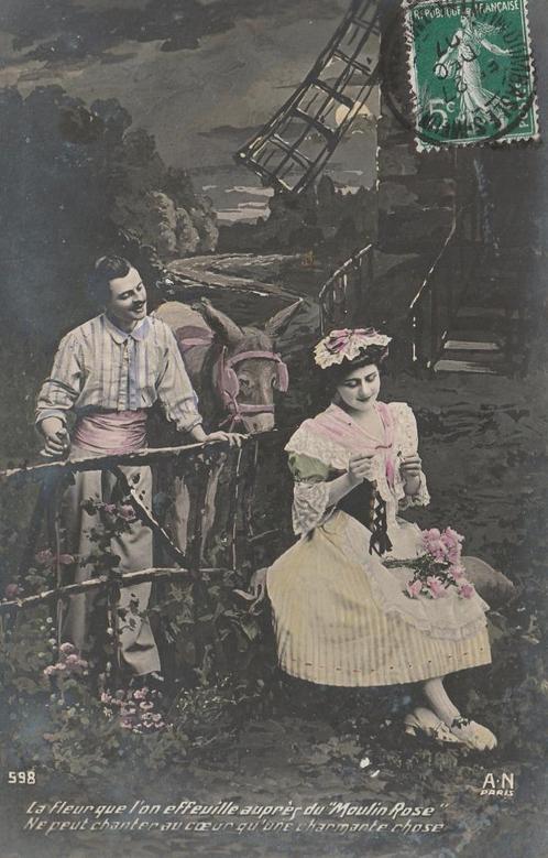MEISJE EZEL UIT 1907 ZEER MOOIE OUDE KAART KG740, Verzamelen, Ansichtkaarten | Themakaarten, Gelopen, Voor 1920, Kinderen, Ophalen of Verzenden