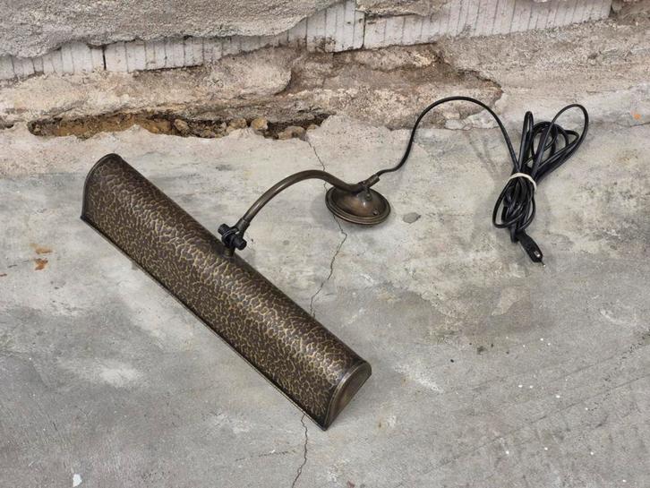 Schilderijlamp brons kleur bewerkt 40cm, Huis en Inrichting, Lampen | Wandlampen, Gebruikt, Metaal, Ophalen of Verzenden