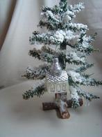 Zilver kerkje met glitter dak kerstbal, Diversen, Kerst, Ophalen of Verzenden, Zo goed als nieuw