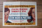 filmaffiche Jean-Paul Belmondo Léon Morin Pretre filmposter, Rechthoekig Liggend, Ophalen of Verzenden, Zo goed als nieuw, A1 t/m A3