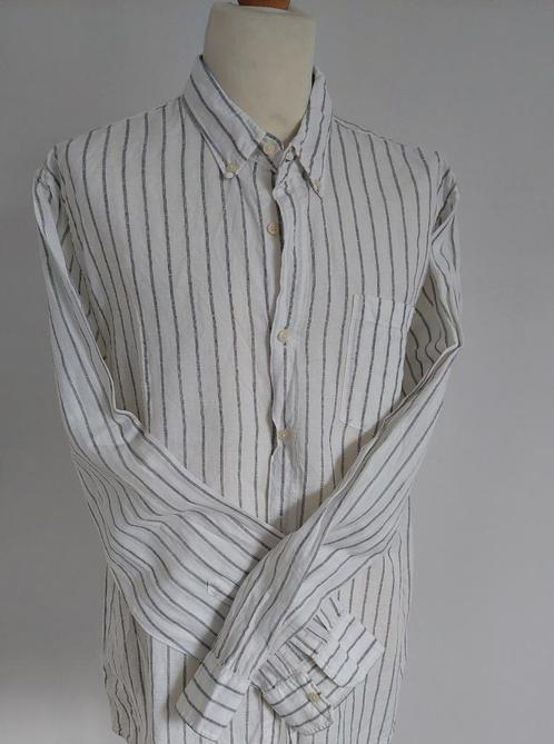 Zara linnen overhemd maat XL, Kleding | Heren, Overhemden, Zo goed als nieuw, Halswijdte 43/44 (XL), Wit, Verzenden