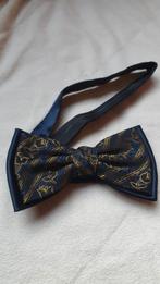 Nieuwe vlinderdas met gouden accenten, Onbekend, Blauw, Nieuw, Ophalen of Verzenden