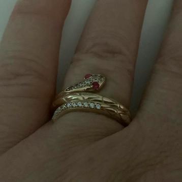 Prachtige vintage gouden ring Saffier en Robijn 14 kar goud beschikbaar voor biedingen
