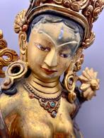 Bijzonder unieke Goldface Grote Tara brons beeld uit Nepal, Ophalen of Verzenden