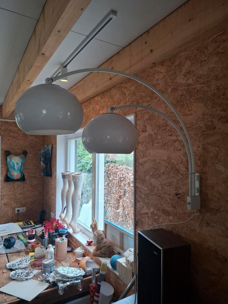 Dubbele dijkstra wandlamp, Huis en Inrichting, Lampen | Wandlampen, Gebruikt, Kunststof, Metaal, Ophalen of Verzenden