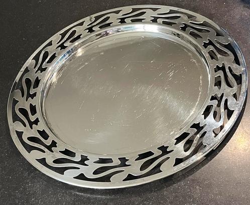 Dienblad, chromen design schaal, Alessi, postmodern, Huis en Inrichting, Woonaccessoires | Dienbladen, Zo goed als nieuw, Overige materialen