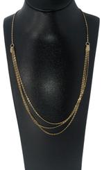 Griekse schakel 14k gouden design dames ketting collier, Voordeelsieraden, Ophalen of Verzenden, Zo goed als nieuw, Met edelsteen