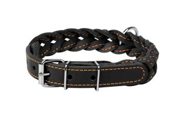 WAUDOG Gevlochten Halsband Leder Zwart Nek 42-54 cm KOOPJE! beschikbaar voor biedingen