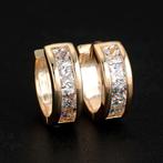 Gouden bergkristal oorbellen (vrouwen dames kristal ronde), Overige materialen, Verzenden, Nieuw, Knopjes of Stekers