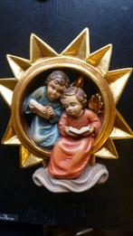 KERST Ster met twee zingende Engelen Hout 18 cm / Zuid-Tirol, Antiek en Kunst, Kunst | Beelden en Houtsnijwerken, Verzenden