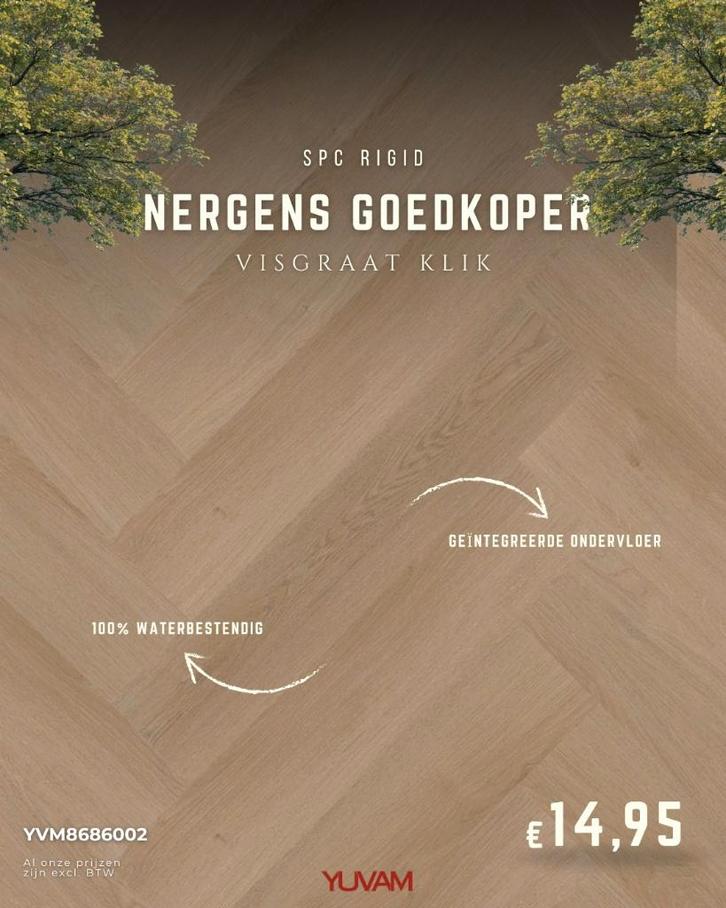 Nergens Goedkoper: PVC Visgraat KLIK de Laagste Prijs in NL, Huis en Inrichting, Stoffering | Vloerbedekking, Nieuw, Laminaat