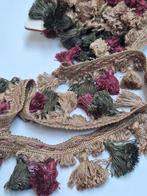 Zeer mooi roze groen beige vintage flossenband, Ophalen of Verzenden, Nieuw, Lint, Band of Elastiek