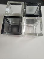 4 Leonardo Glas Waxinelichthouders, Ophalen of Verzenden, Grijs, Overige materialen, Minder dan 25 cm