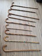 Vintage wandelstokken met emblemen, Ophalen of Verzenden
