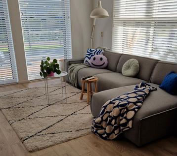 Off white vloerkleed met grafisch patroon 160x230 cm