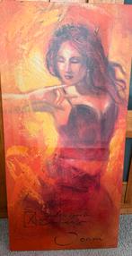Schilderij: Vrouw in rood, Antiek en Kunst, Kunst | Schilderijen | Klassiek, Ophalen