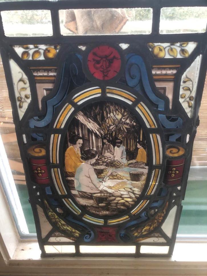Antieke Glas in Lood Ramen, 19e Eeuw of eerder, Antiek en Kunst, Antiek | Glas en Kristal, Ophalen of Verzenden