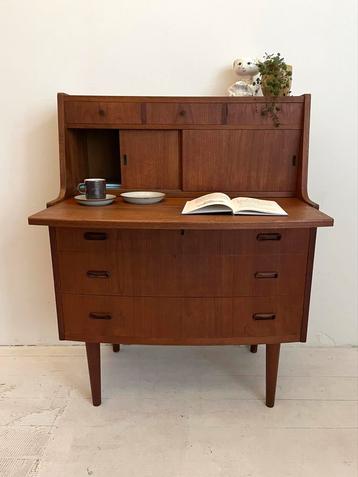 Vintage Deense Secretaire - Teak - Jaren 60/70 beschikbaar voor biedingen