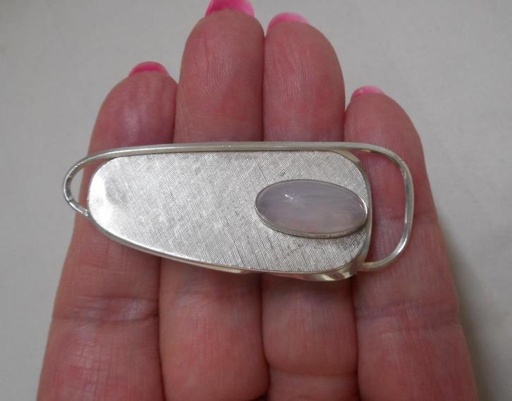 Zilveren modernist K&L broche nr.1039, Sieraden, Tassen en Uiterlijk, Broches, Zo goed als nieuw, Zilver, Zilver, 4 tot 7 cm, Verzenden
