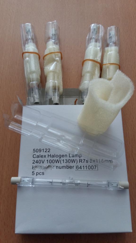 doos met 5st. Calex halogeenlamp 240V 100W R7S 118 MM, Huis en Inrichting, Lampen | Losse lampen, Nieuw, Ophalen of Verzenden