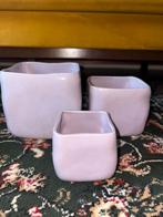 Set van 3 bloempotten - Verschillende maten, Tuin en Terras, Bloempotten, Gebruikt, Vierkant, Binnen, Ophalen of Verzenden