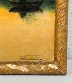 EDVER SWYVEL - Schilderij landschaps scène zonsondergang, Ophalen of Verzenden