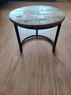 Bijzettafeltje mango hout, afmetingen zie foto's, Rond, Minder dan 50 cm, Ophalen of Verzenden, Zo goed als nieuw