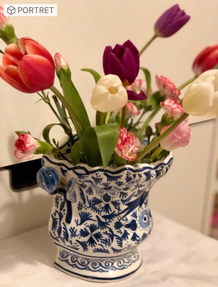 Tulpenvaas Antiek Keramiek Delfts Blauw, Antiek en Kunst, Antiek | Keramiek en Aardewerk, Ophalen of Verzenden