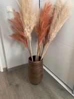 Mooie grote vaas met pluimen, Ophalen, Overige kleuren, Minder dan 50 cm, Glas