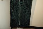Balmain x H&M dennen groene broek fluweel achtige print 38, Maat 38/40 (M), Verzenden, Zo goed als nieuw, Lang