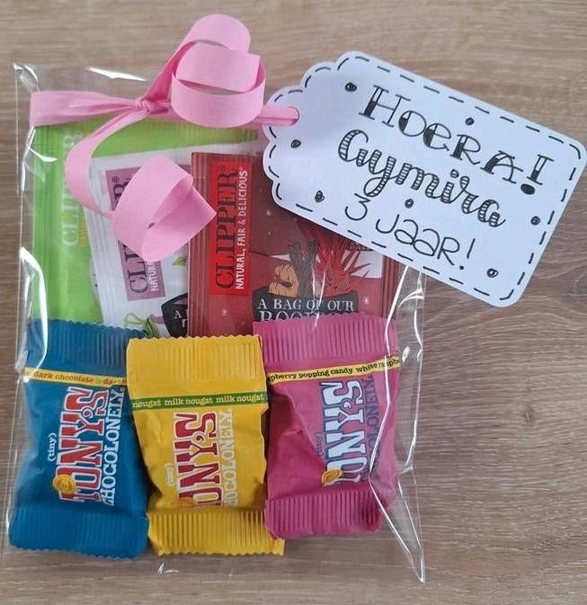 Traktatie verjaardag juf/meester/begeleider, Ophalen of Verzenden, Nieuw, Feestartikel, Verjaardag